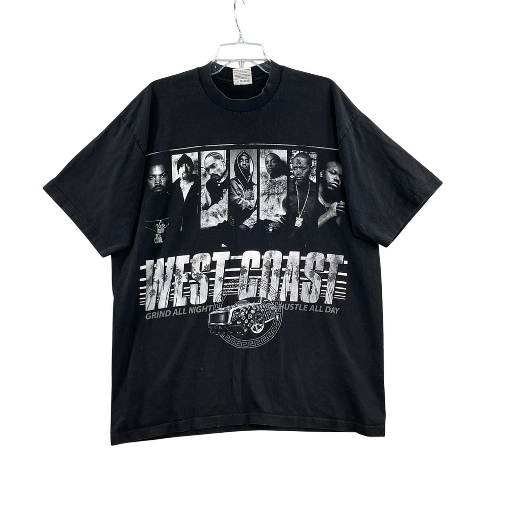 Pro 5 T-Shirt Mens 2XL Black‎ West Coast Hip Hop Graphic Tee Super Heavy Cotton